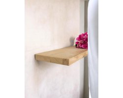 Luxe zwevende wandplank van massief eikenhout - 50 cm