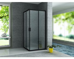 Luxelvia Douchecabine 90 x 90 cm – 6mm Veiligheidsglas met Anti-kalk Nano-coating | Complete Cabine met Schuifdeur
