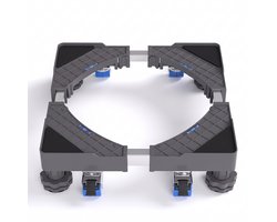 LUXEVI Wasmachine Verhoger met Wielen - 4 Poten - Verstelbaar 43-66 cm - 300 kg - Zwart - Wasmachine op- & ombouwmeubel - Wasmachine Sokkel - Kast - Ook voor Droger, Koelkast, Vaatwasser en Vriezer