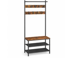 Luxevo Kapstok met Schoenenbank - 9 Haken - 180x64x32.2