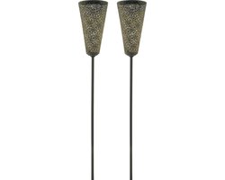 Luxform - 2x Solar Tuinfakkel - Leeds - LED - Werkend op zonne-energie - Set van 2 stuks
