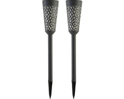 Luxform - 2x Solar Tuinfakkel - Swansea - LED - met Vlameffect - Werkend op zonne-energie - Set van 2 stuks
