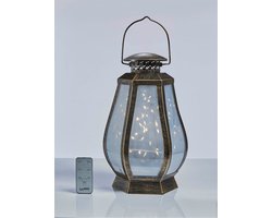 Luxform 3D-effect lantaarn - roterende LED verlichting - 1 stuk - antiek brons met afstandsbediening