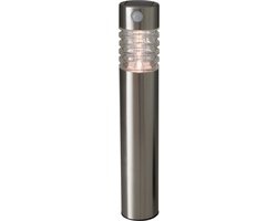 Luxform - Arizona - Solar Intelligent Hybride Tuinlamp - 100 Lumen - RVS Zilver - Werkend op zonne-energie - met bewegingssensor