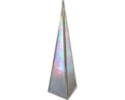 Luxform - Batterij Tafellamp Pyramide - 24 LED - 10 Lumen - Vlameffect - 45cm hoog - met timerfunctie - inclusief afstandsbediening