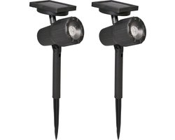 Luxform - Salamanca - Tuinlampen 2 stuks - Solarspots - Zwart - 20 Lumen - Werkend op zonne energie