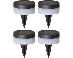 Luxform - Solar Grondspots - Avignon - Tuinlampen 4 stuks - LED - Zwart - werkend op zonne-energie
