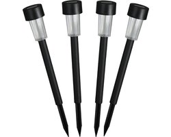 Luxform Solar tuinlamp - 4x - zwart - LED warm wit - oplaadbaar - D4,7 x H32,5 cm