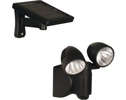 Luxform - Solar Wandlamp Buiten - Salta - Buitenlamp Security PIR met bewegingssensor - Solar LED - Zwart - Werkend op zonne-energie