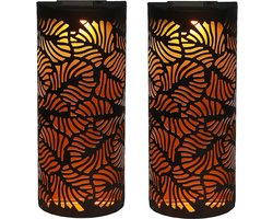 Luxform wandlantaarns - zonne-energie buitenverlichting - set van 2 - ijzer met boho-design