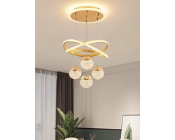 LuxiLamps – 4 Bollen Hanglamp – Kroonluchter Woonkamer, Eet tafel – 100w dimbaar met afstandsbediening.