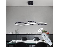 LuxiLamps - Hanglamp - Kroonluchter - Zwart - Woonkamerlamp - Dimbaar Met Afstandsbediening - Moderne lamp - Eetkamer Lamp - LED Plafondlamp - Plafonniere