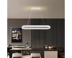 LuxiLamps - Kroonluchter - LED Hanglamp - Wit - Eetkamer Lamp - Woonkamerlamp - 80cm - 3 Kleuren - Moderne Hanglamp
