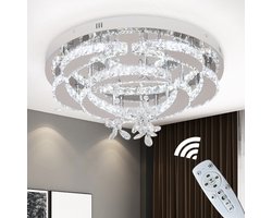 LuxiLamps - Maan Crystal LED Lamp - Met Afstandsbediening - Moderne Lamp - Kristal Kroonluchter - Woonkamer Lamp - Plafonniere