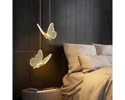 LuxiLamps - Vlinder Hanglamp- Goud - Butterfly Led - Warm Wit 3000K - Woonkamerlamp - Moderne Lamp - Plafonnière