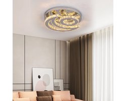 LuxiLamps - Zon & Maan Plafondlamp - Kristal LED Kroonluchter - 3 Kleuren - Moderne Woonkamer Lamp - 40 cm - Plafonniere