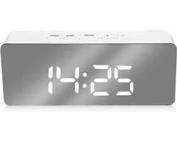 Luxime® - Digitale Wekker - Slaapkamer - Klok - Alarmklok - Energiezuinig - Wit