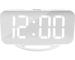Luxime® - Digitale Wekker - Slaapkamer - Klok - Alarmklok - Energiezuinig - Wit