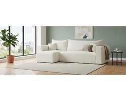 Luxor 3-zits Hoekbank met Slaapfunctie en Bedlade – Beige (Baltimore Sand) – Comfortabele Uitklapbare Slaapbank voor Woonkamer – Modern Design en Ruimtebesparend UrbanHome