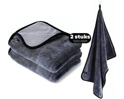 Luxor Home MagicDry - Droogdoek Badkamer – Droogdoek Auto- Microvezeldoek - 1200GSM – 1000ml Absorptie - 40 X 60cm - Premium Kwaliteit - 2 stuks