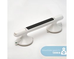 Luxor Home® Veiligheidsgreep - Handgreep Met Zuignap - Wandbeugel Badkamer - Douche Steun zonder Boren - Vochtbestendig - Trekvermogen tot 130KG - Alleen voor Gladde Oppervlakken - Zwart