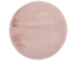 -LUXOR- living Coste Zitkussen van kunstbont, stoelkussen als decoratie, woonkamer of stoelkussen, gezellig zitkussen, stoel, sierkussen, 40 x 40 cm, rond, oudroze, set van 4