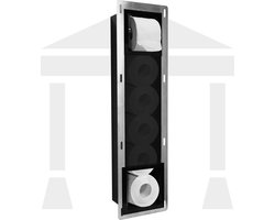 Luxor Sanitair - Inbouw Toiletrolhouder + Reserverolhouder - 6 Rollen - Mat Zwart