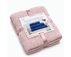 LuxTowels Handdoek Set 3-Delig Roze 600gr – Gezichtshanddoek 40x60 cm, Handdoek 50x90 cm & Badhanddoek 70x140 cm – Zacht & Absorberend Katoen – Luxe Badkamer Set