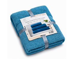 LuxTowels Handdoek Set 3-Delig Turquoise 600gr – Gezichtshanddoek 40x60 cm, Handdoek 50x90 cm & Badhanddoek 70x140 cm – Zacht & Absorberend Katoen – Luxe Badkamer Set