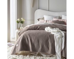 Luxueuze Fluwelen Sprei in Bruin, 200 x 220 cm voor Bed en Bank