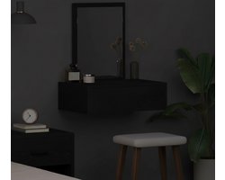 Luxurious Modern Vanity Table with Mirror & Storage | Elegant Black Dressing Table for Makeup, Hair & Style (60x40x70 cm) HomeByNicole