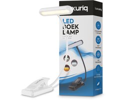 Luxuriq Leeslampje voor boek - Boeklampje - Klemlamp - Verstelbaar - USB Oplaadbaar - 24 LED - 3 Standen - Dimbaar - Wit