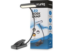 Luxuriq Leeslampje voor boek - Boeklampje - Klemlamp - Verstelbaar - USB Oplaadbaar - 24 LED - 3 Standen - Dimbaar - Zwart