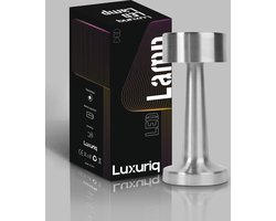 Luxuriq® Tafellamp Oplaadbaar - Tafellamp Slaapkamer Industrieel - Decoratieve tafellampen - Touch lamp - Dimbaar - Lamp zonder snoer - 20,5 CM - Zilver