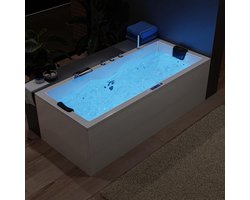 Luxury HydroRelax Whirlpoolbad 200 x 90 cm – Freestanding Badkuip met 12–30 Massagejets, Ozonreiniging, Individuele Hydromassage Instellingen – Alta Furniture