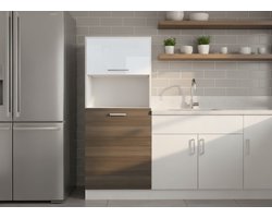Luxury Kitchen Cabinet “Fame-Line Premium” – Wall Cabinet High Gloss White – 60 cm – Modern Wall Cabinet with Adjustable Shelf – Soft-Close Hinges – Kitchen Storage Cabinet – Industrial Style – 34.1 x 60 x 40 cm