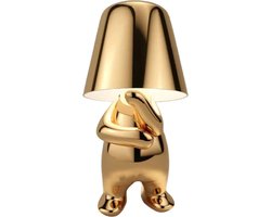 Luxus Bins Brother Tafellamp - Goud - Decoratieve Tafellamp - Tafellamp slaapkamer - Draadloos - Dimbaar