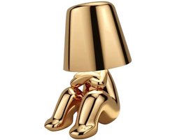 Luxus Bins Brother Tafellamp - Goud - Decoratieve Tafellamp - Tafellamp slaapkamer - Draadloos - Dimbaar