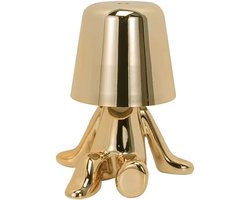Luxus Bins Brother Tafellamp - Goud - Decoratieve Tafellamp - Tafellamp slaapkamer - Draadloos - Dimbaar