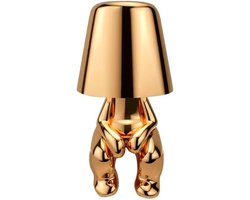 Luxus Bins Brother Tafellamp - Goud - Mr Wish - Decoratieve Tafellamp - Tafellamp slaapkamer - Draadloos - Dimbaar