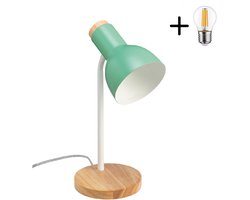 Luxus Bureaulamp Romy - Oud groen - 25cm - Fitting E27 - Bureaulamp - Tafellamp Slaapkamer
