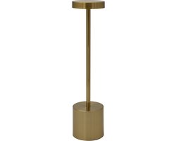 Luxus Draadloze Tafellamp Oplaadbaar - Emilie - Goud - 34cm - Decoratieve tafellamp - Tafellamp slaapkamer - Bureaulamp - LED - Touch - Dimbaar - Draadloos - Oplaadbaar