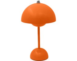 Luxus Draadloze Tafellamp Oplaadbaar - Josephine - Oranje - 30cm - Decoratieve tafellamp - Tafellamp slaapkamer - Bureaulamp - LED - Touch - Dimbaar - Draadloos - Oplaadbaar