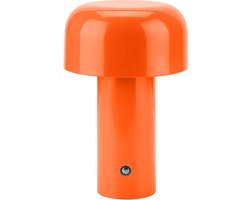Luxus Draadloze Tafellamp Oplaadbaar - Luna - Oranje - 20cm - Decoratieve tafellamp - Tafellamp slaapkamer - Bureaulamp - LED - Touch - Dimbaar - Draadloos - Oplaadbaar