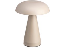 Luxus Draadloze Tafellamp Oplaadbaar - Sofia - Taupe - 21cm - Decoratieve tafellamp - Tafellamp slaapkamer - Bureaulamp - LED - Touch - Dimbaar - Draadloos - Oplaadbaar