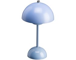 Luxus Draadloze Tafellamp Touch Deluxe - Josephine - Blauw - 30cm - Tafellamp Slaapkamer - Decoratieve tafellamp - Oplaadbaar - Dimbaar