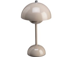 Luxus Draadloze Tafellamp Touch Deluxe - Josephine - Khaki - 30cm - Tafellamp Slaapkamer - Decoratieve tafellamp - Oplaadbaar - Dimbaar