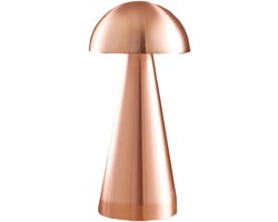 Luxus Draadloze Tafellamp Touch - Emmanuelle - Rosé - 21cm - Tafellamp Slaapkamer - Decoratieve tafellamp - Oplaadbaar - Dimbaar