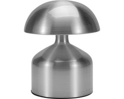 Luxus Draadloze Tafellamp Touch Mini - Vicky - Zilver - 14cm - Tafellamp Slaapkamer - Decoratieve tafellamp - Oplaadbaar - Dimbaar