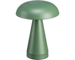 Luxus Draadloze Tafellamp Touch - Sofia - Mosgroen - 21cm - Tafellamp Slaapkamer - Decoratieve tafellamp - Oplaadbaar - Dimbaar